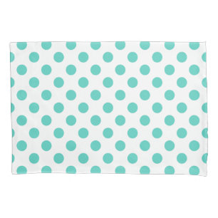 Turquoise polka dots pillowcase