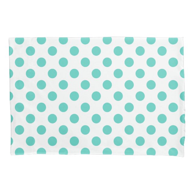 Turquoise polka dots pillowcase (Front)