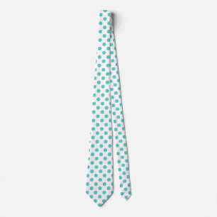 Turquoise polka dots tie