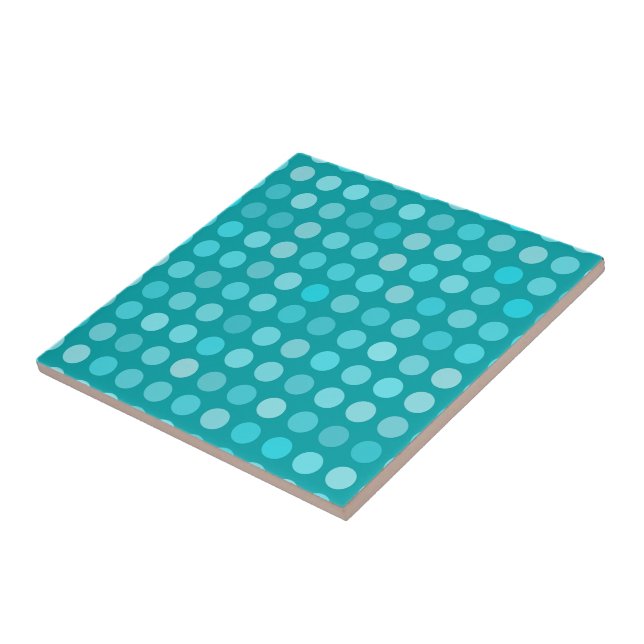 Turquoise polka Dots Tile (Side)
