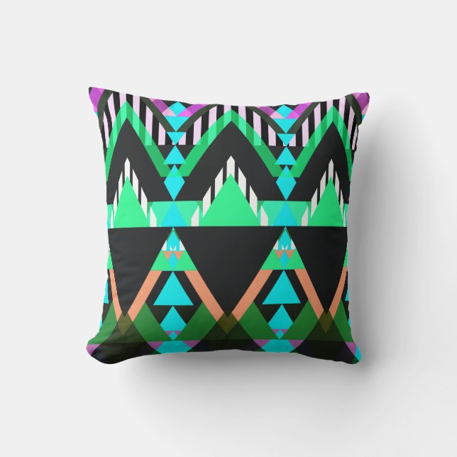 Turquoise Pop Aztec Pillows (Front)