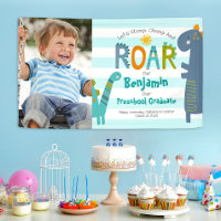 Turquoise Preschool Graduation Photo Dinosaur Boy