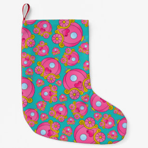 Turquoise princess carriage pattern small christmas stocking