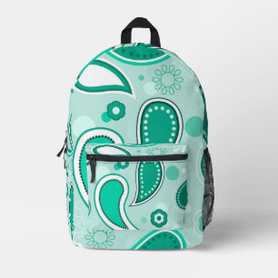 Turquoise Printed Backpack