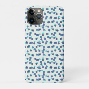 turquoise purple and blue polka dots iPhone 11 pro case