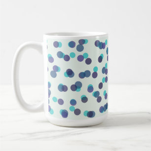 turquoise purple and blue polka dots coffee mug