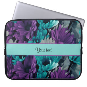 Turquoise & Purple Daisies Laptop Sleeve