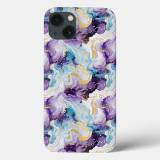 Turquoise & Purple Marble iPhone 13 Case