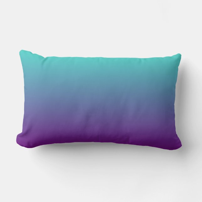 Turquoise Purple Ombre Lumbar Cushion (Front)
