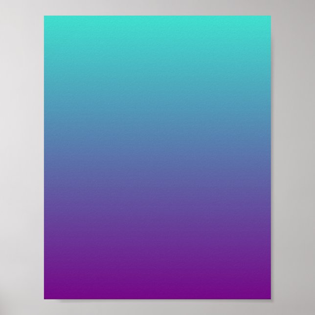 Turquoise Purple Ombre Poster (Front)