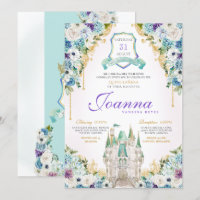 Turquoise Purple Princess Castle Royal Quinceanera