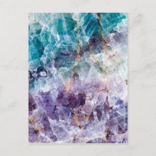 Turquoise & Purple Quartz Crystal Postcard