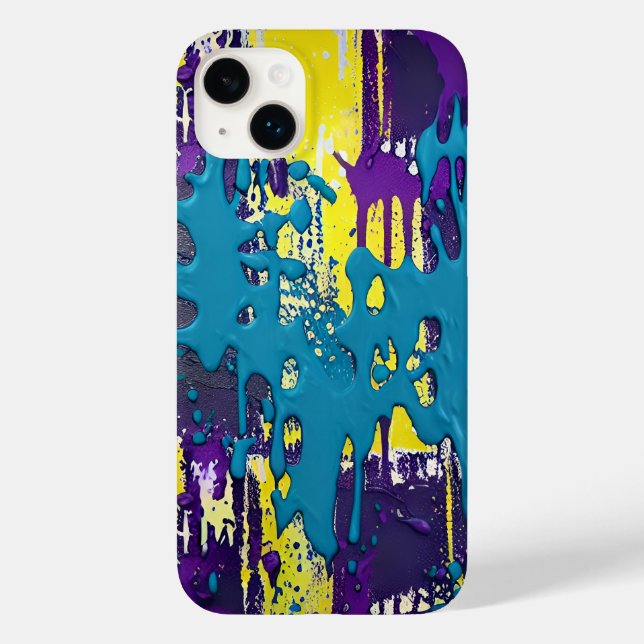 Turquoise Purple Yellow Explosion Colour Fun Case-Mate iPhone Case (Back)