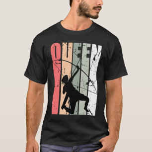 Turquoise Queen Of Archery Champion Birthday Retro T-Shirt
