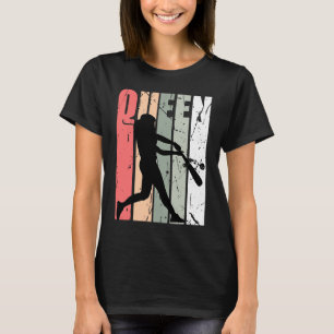 Turquoise Queen Of Baseball Champion Birthday Retr T-Shirt