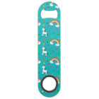 Turquoise rainbow unicorn hearts stars pattern