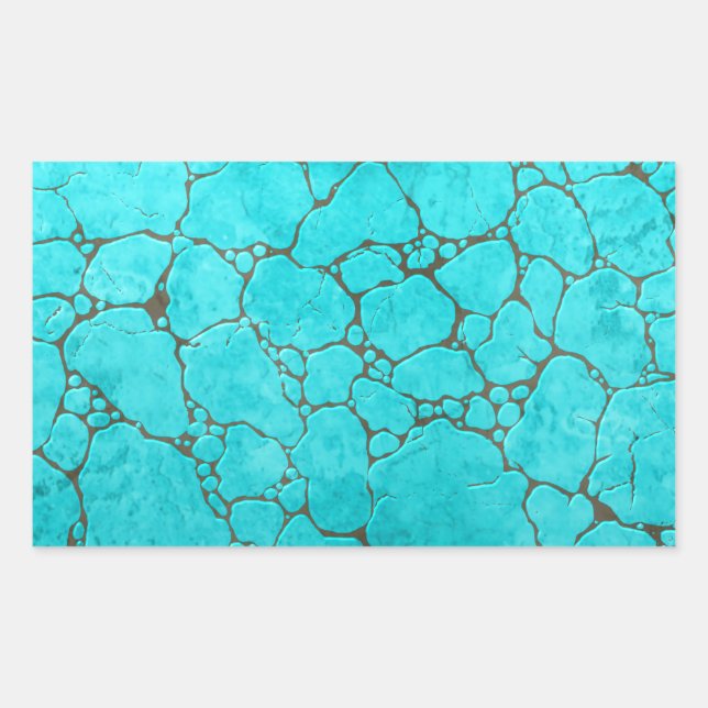 turquoise rectangular sticker (Front)