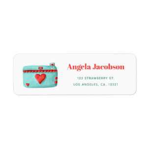 Turquoise Red Camera Return Address
