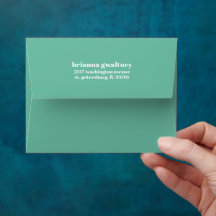 Turquoise Retro Floral Colourful Return Address