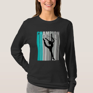 Turquoise Rhythmic Gymnastics Champion Retro Desig T-Shirt