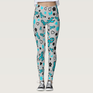 Turquoise Ribbon Multi Print...POTS Leggings