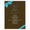 Turquoise Ribbon on Brown Wedding Program