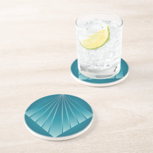 Turquoise ribbons coaster