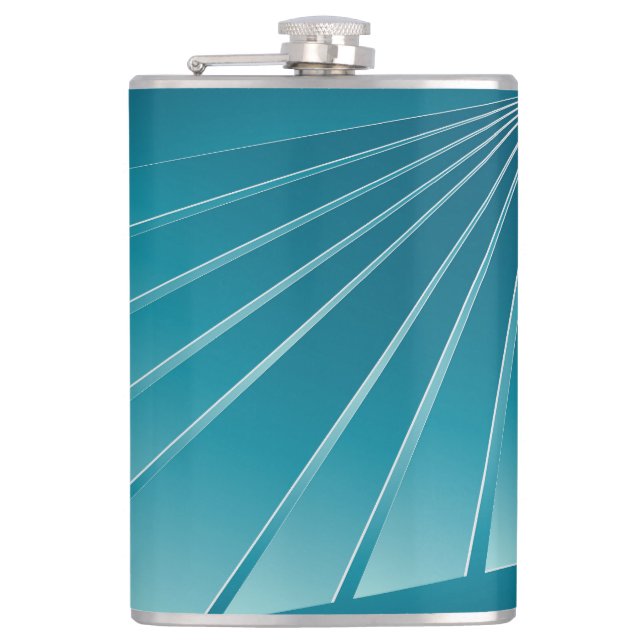 Turquoise ribbons hip flask (Front)