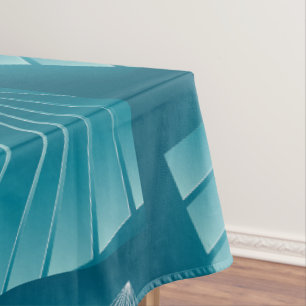 Turquoise ribbons tablecloth