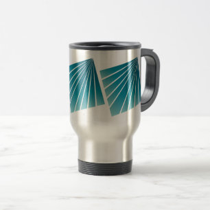 Turquoise ribbons travel mug