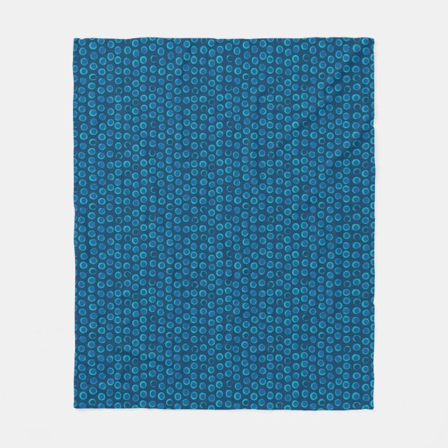 Turquoise Rings Blue Dots Pattern Fleece Blanket (Front)