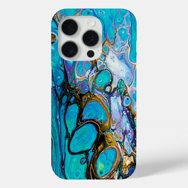 Turquoise River water and stones abstract art Case-Mate iPhone Case (Back)