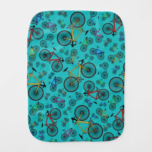 Image of Turquoise road bikes Burp Cloth