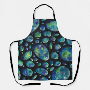 Turquoise Rocks in Space Original Artwork Apron