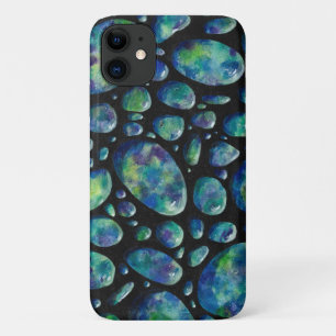 Turquoise Rocks in Space Original Artwork iPhone 11 Case