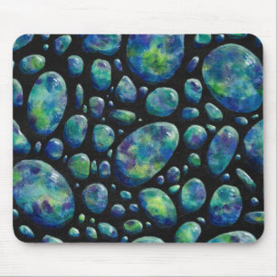 Turquoise Rocks in Space Original Artwork Mouse Mat