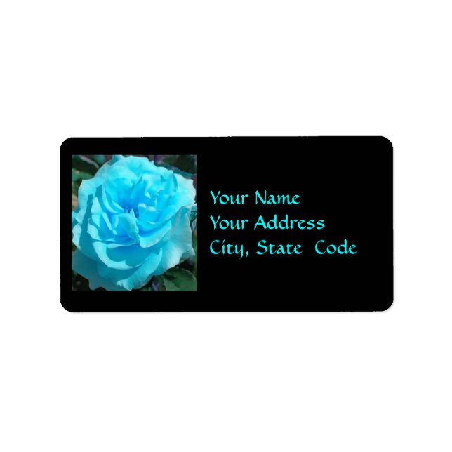 Turquoise Rose Address Labels (Front)