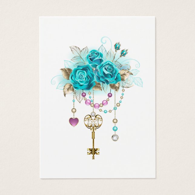 Turquoise Roses with Keys (Front)