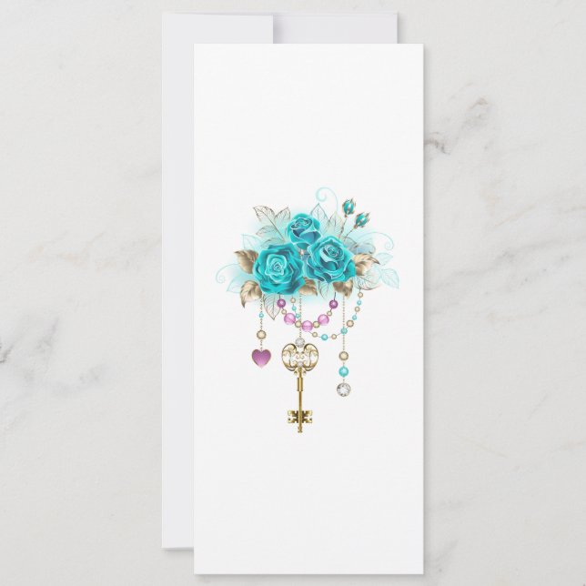 Turquoise Roses with Keys (Front)