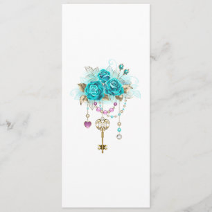 Turquoise Roses with Keys Advice Card