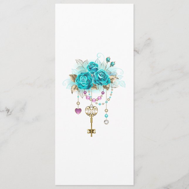 Turquoise Roses with Keys Advice Card (Front)