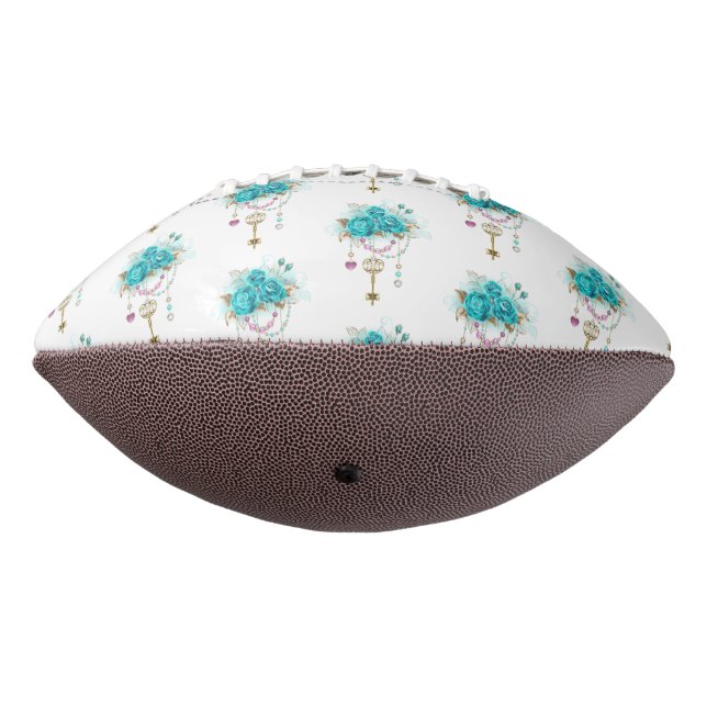 Turquoise Roses with Keys American Football (Rotated 270)