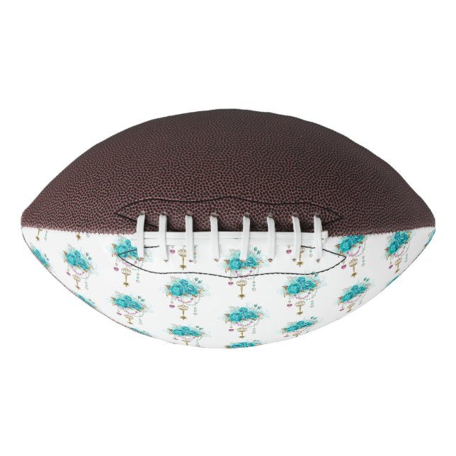 Turquoise Roses with Keys American Football (Front)
