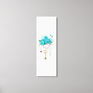 Turquoise Roses with Keys Canvas Print