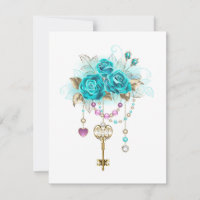 Turquoise Roses with Keys