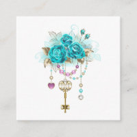 Turquoise Roses with Keys