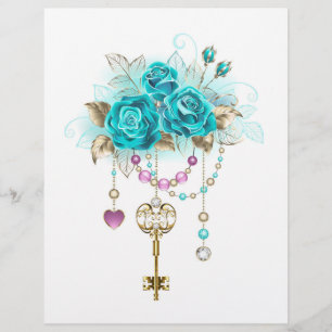 Turquoise Roses with Keys Flyer