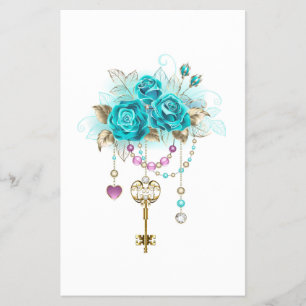Turquoise Roses with Keys Flyer