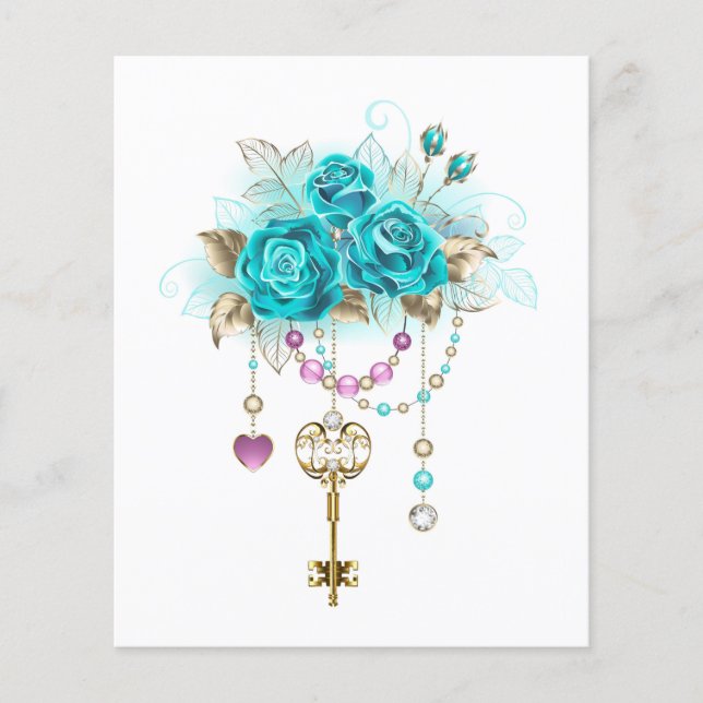 Turquoise Roses with Keys Flyer (Front)