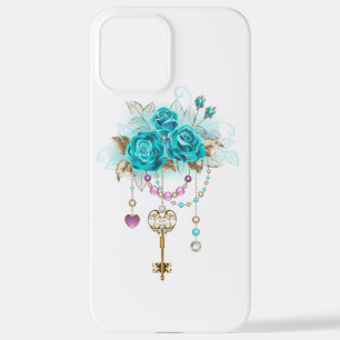 Turquoise Roses with Keys iPhone 12 Pro Max Case